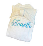 Classic badjas met kimonokraag – geborduurd